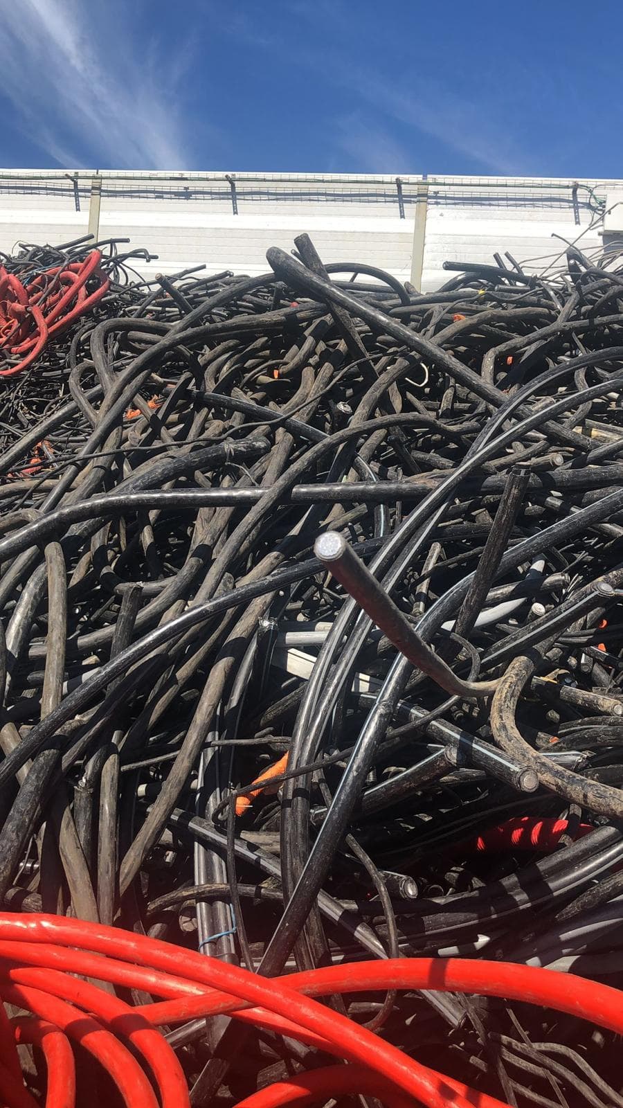 Large volume of wire and cable scrap stockpiled at Allied Metal Trading facility